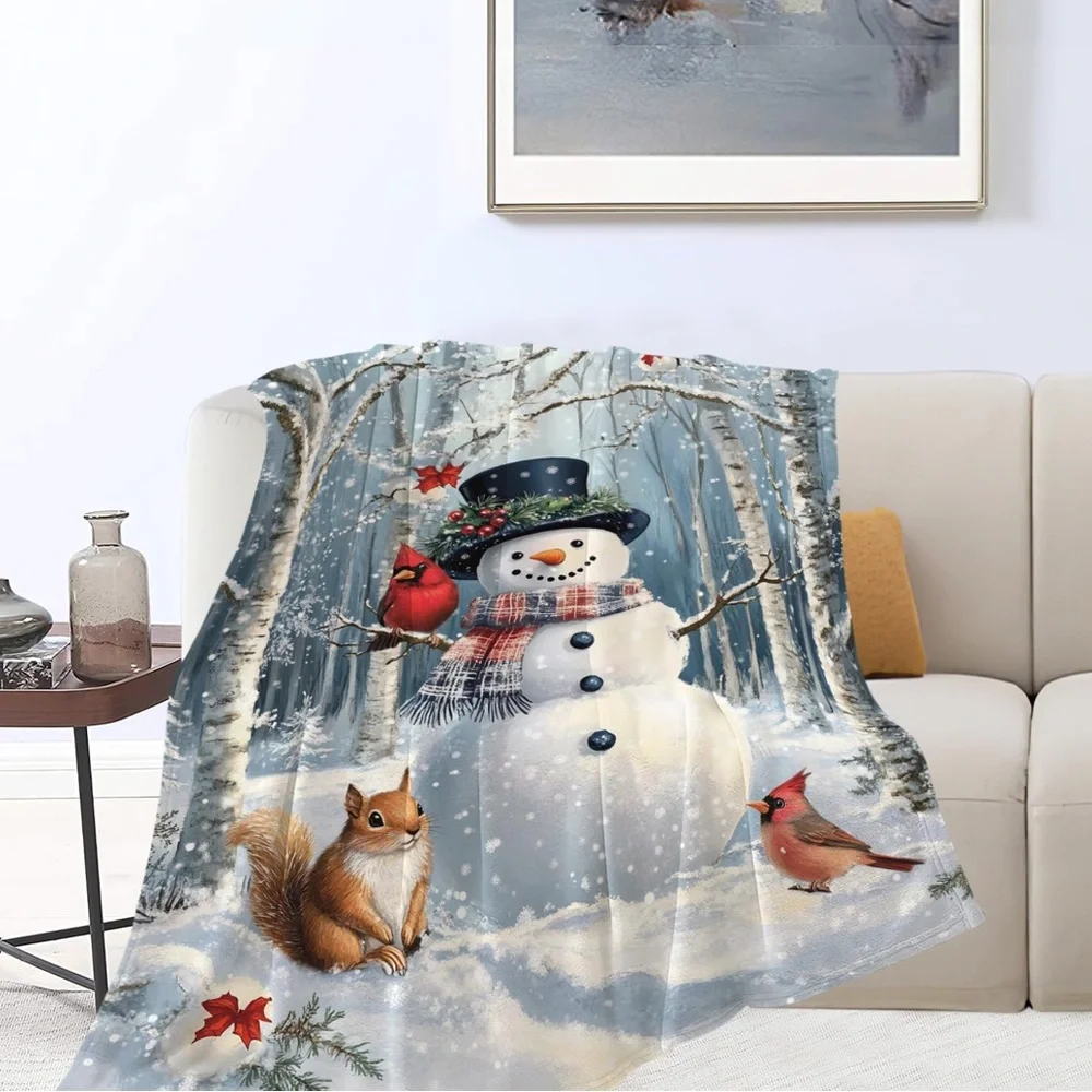 Winter Wonderland Snowman Throw Blanket